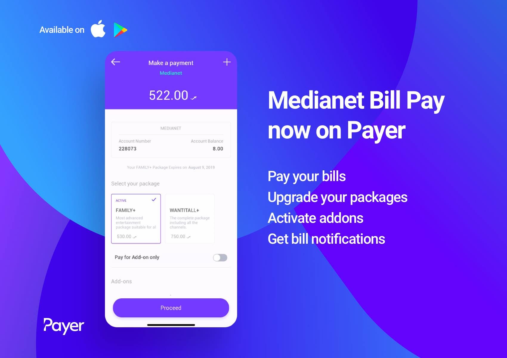 Medianet bill pay on Payer: pay bills, upgrade packages, activate add-ons and get bill notifications.